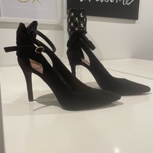 Black Strap and Bow Pumps